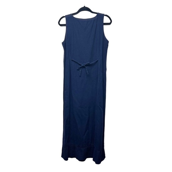 April Cornell Linen Blend Sleeveless Navy Blue Womens Maxi Denim Dress Sz Small - Picture 6 of 9